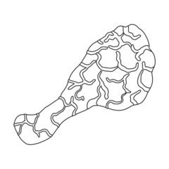 Chicken vector icon.Outline vector icon isolated on white background chicken.