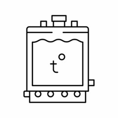 warming tank for preparing cheese line icon vector illustration