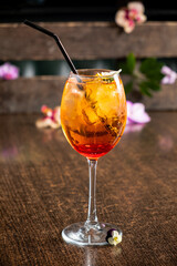 tasty cocktail with fresh berries