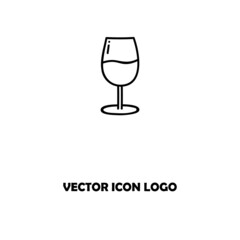 wine glass icon vector glyph style design
