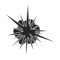 Fototapeta premium Explosion vector icon.Black vector icon isolated on white background explosion.