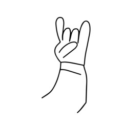 Obraz premium A fun man with a hand gesture rock