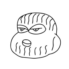 A head of a fun man with beard