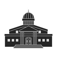 Building of government vector icon.Black vector icon isolated on white background building of government .