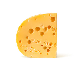 Maasdam cheese with large spherical internal voids or holes