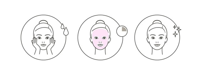 Facial skin care. Step-by-step instructions for using a beauty face mask