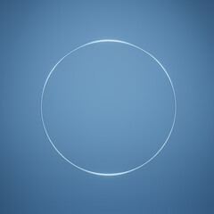 blue background with golden glowing circle, 3d render