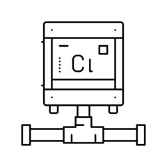 pool chlorine generator line icon vector illustration