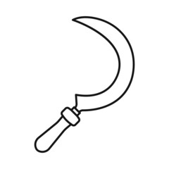 Vector illustration of sickle and farming icon. Collection of sickle and garden vector icon for stock.