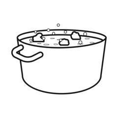 Vector illustration of saucepan and broccoli logo. Collection of saucepan and vegetable stock vector illustration.