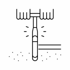 drilling tool for soil testing line icon vector illustration