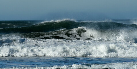 Dramatic storm surf near Westport Jetty