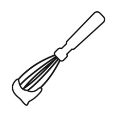 Vector illustration of whisk and butter symbol. Set of whisk and utensils stock symbol for web.