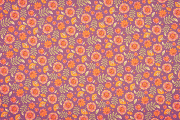 Bright floral ornament. Background for printing on fabric and paper. Illustration for scrapbooking, packaging, wrapping, cards.