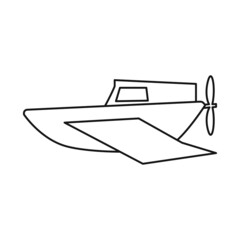 Vector illustration of boat and old icon. Graphic of boat and longboat stock symbol for web.