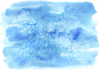 Abstract blue watercolor backround, painting