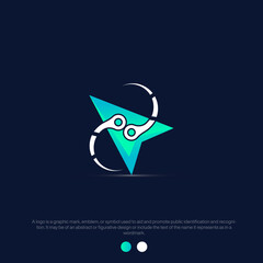 Tech Arrow logo design speed finance business template logo