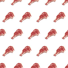 pattern from a piece of pork meat on a white background