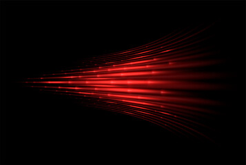 Red laser beams. Speed, supersonic wave. Twinkling light effect. Warm or hot air flow.  - obrazy, fototapety, plakaty