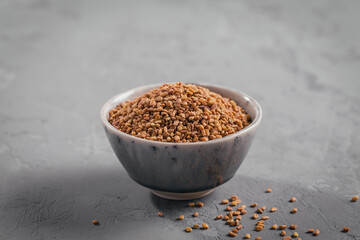 Bowl of fenugreek dry seeds