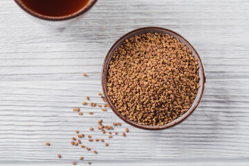 Bowl of fenugreek dry seeds
