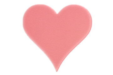 pink valentine made of cardboard isolated on white