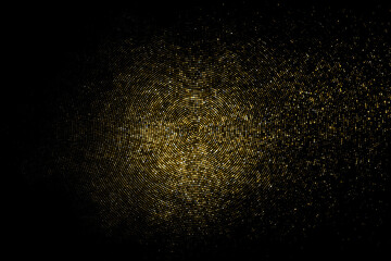 Gold Glitter Halftone Dotted Backdrop. Abstract Circular Retro Pattern. Pop Art Style Background. Golden Explosion Of Confetti. Digitally Generated Image. Vector Illustration, Eps 10.  