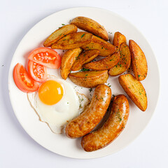 tasty breakfast on the white