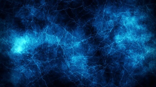 Glowing Blue Lightnings Field - Abstract Loop Motion Graphic Background