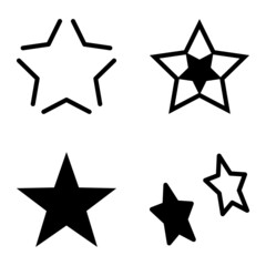 Stars Flat Icon Set Isolated On White Background