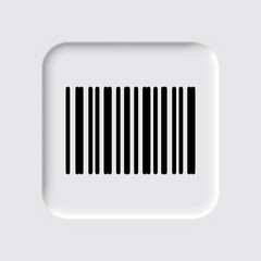 Barcode simple icon vector. Flat desing. Neumorphism design.ai