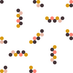 Abstract seamless pattern with lines made of colorful circles. Cute geometric wallpaper design.	