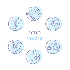 Set of icons on the theme of spa procedures. Body care. . Isolated vector icons