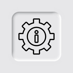 Gear vector, simple icon. Flat desing. Neumorphism design.ai
