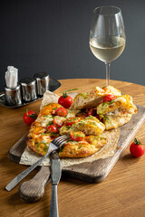 italian pizza on the wooden table