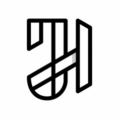 Letter JH or HJ creative monogram logo design