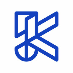 JK KJ abstract vector logo monogram template