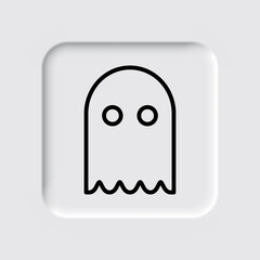 Ghost simple icon. Flat desing. Neumorphism design.ai