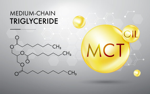 MCT oil with chemical formula vector illustration
