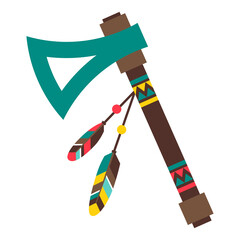 Illustration of american indians tomahawk. Ethnic image in native style.