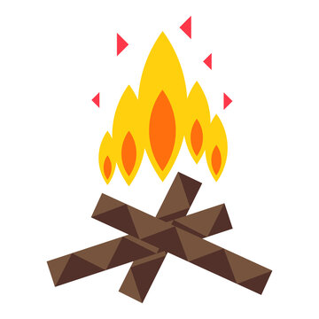 Illustration of bonfire. Ethnic image in native style.