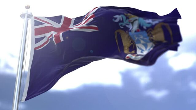 flag waving against the sky. High quality 4k footage