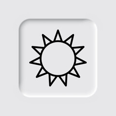 Sun simple icon vector. Flat desing. Neumorphism design.ai