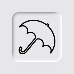 Umbrella vector simple icon. Flat desing. Neumorphism design.ai