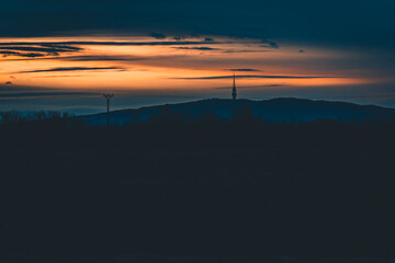 sunset in the city of Slovakia