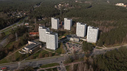 Aerial photography aerial view of modern middle school campus building