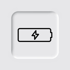 Battery simple icon vector. Flat desing. Neumorphism design.ai