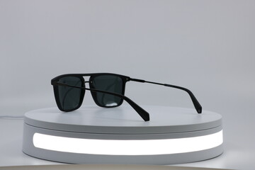 Glasses on a white turning table