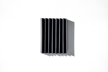 Decorative decoration made of cardboard for the workspace. Flat lay, top view