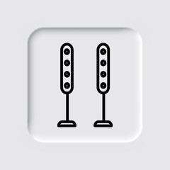 Loudspeakers simple icon vector. Flat desing. Neumorphism design.ai